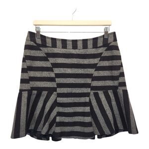 Whimsygoth Striped Wool Blend Lined Mini Skater Skirt Size 10